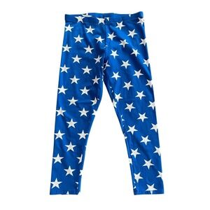 Mix it 4th of July Blue Star Print Leggings Small